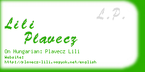 lili plavecz business card